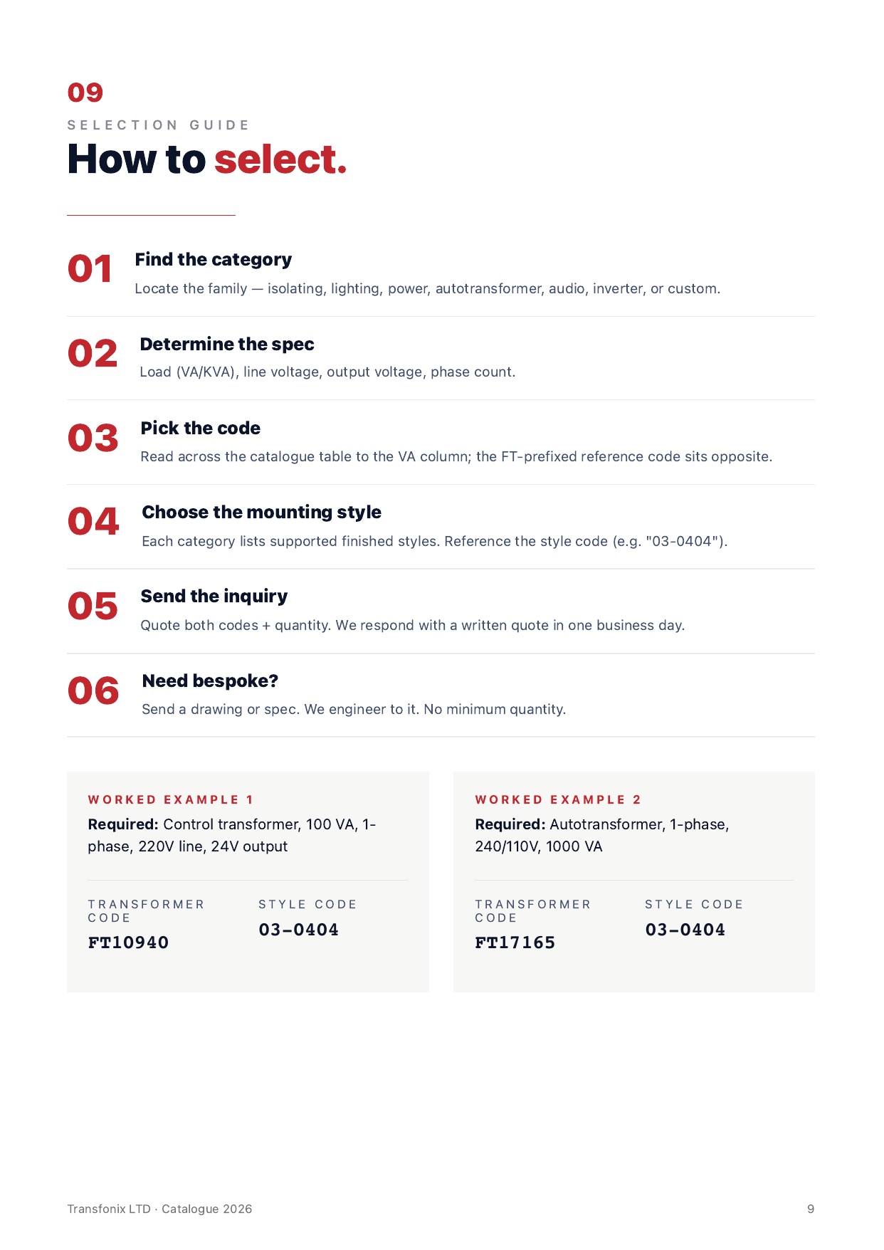 Page 9 — How to select